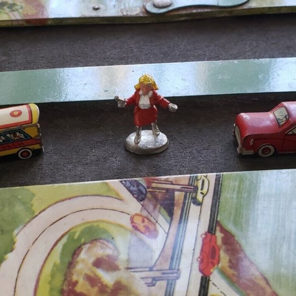 MARX Toy 1949 Louis Marx Mot-O-Run Express Hi-Way Works Race Car Track Tin Old - Picture 7 of 11